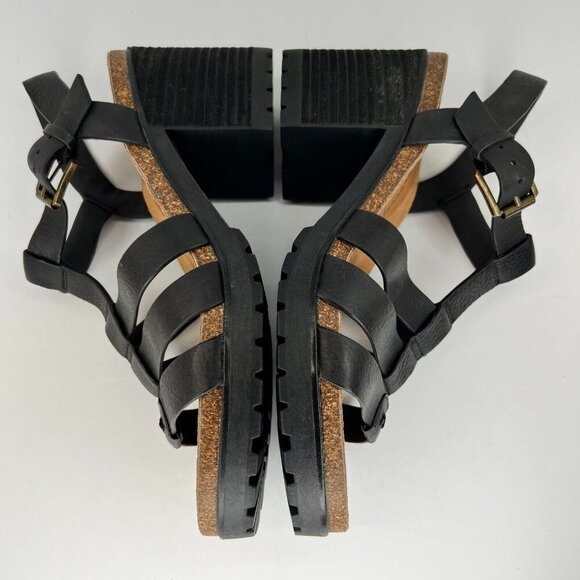 Zodiac Womens Leena Black Slip On Strappy Buckle Size 8 Block Heel Sandals - Picture 7 of 9